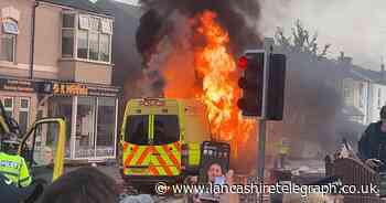Southport: Lancs Police help police far-right protest