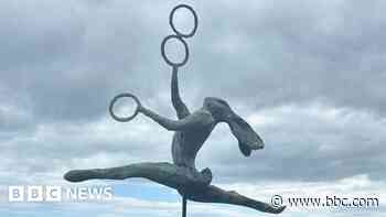 Juggling hare sculpture reinstalled after repairs