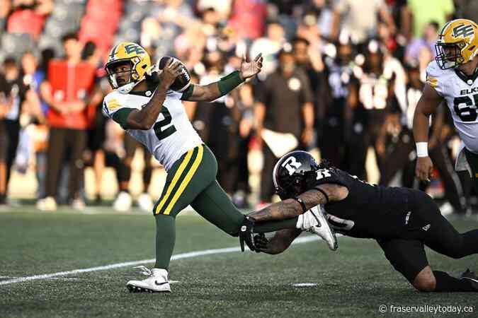 Canadian Tre Ford to make his first start of CFL season for Edmonton Elks