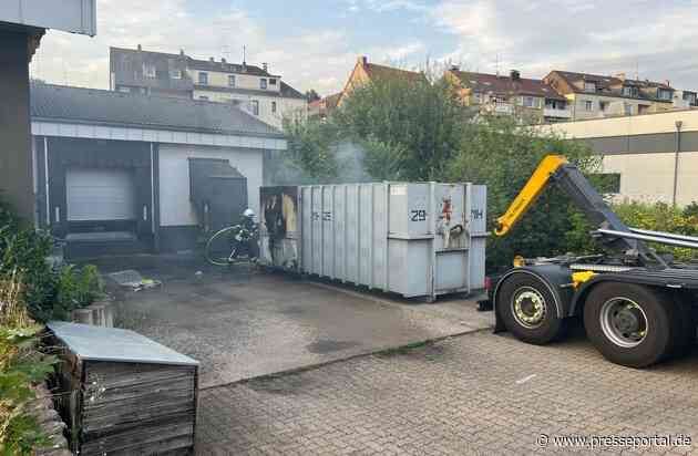 FW-MH: Containerbrand führt zu aufwändigem Löscheinsatz