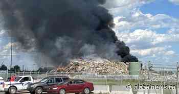 Fire burns at east Edmonton recycling centre