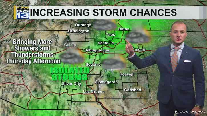 Storm chances increase starting Thursday