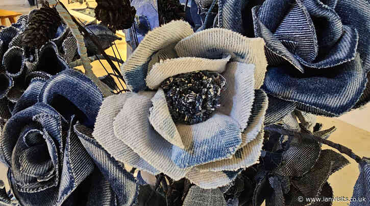From old jeans to blooming beauty: An entire garden made entirely from discarded denim
