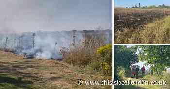 Frederick Road, Rainham field fire causes damage to land