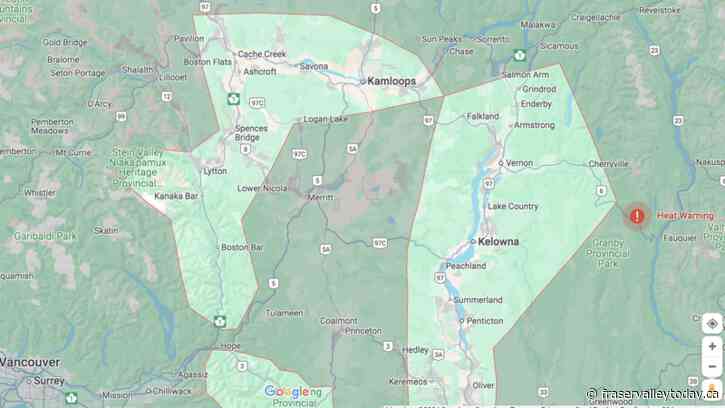 Environment Canada issues heat warning for Manning Park, South Fraser Canyon as daytime temps hit upper 30s