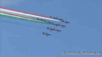 Italian Air Force flies over Toronto Thursday