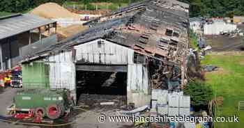 Drone footage shows devastating impact of Samlesbury fire
