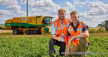 Sam Thompson spends the day out harvesting - and can't hide his excitement