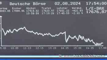 Dax aktuell: Dax schließt mehr als 400 Punkte im Minus – Rezessionssorgen lösen Ausverkauf aus