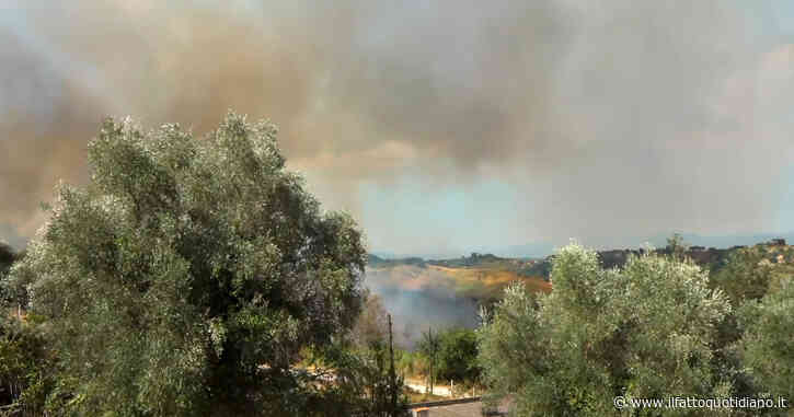 Incendio a nord di Roma, le fiamme a Castelnuovo di Porto. Il sindaco: “Il vento sta spingendo il rogo a valle, situazione difficile”
