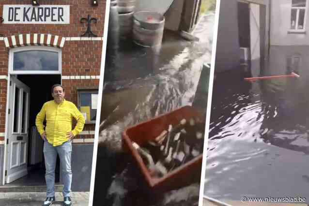 Ondergelopen restaurant De Karper moet klanten na aperitief naar huis sturen door noodweer: “Dankzij ons terras kunnen we zaterdagavond toch openen”