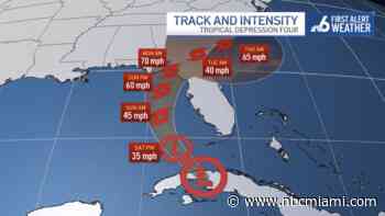 Hurricane watch along part of Florida's Gulf coast as depression likely to become tropical storm