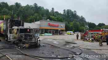 Truck fire in Haliburton