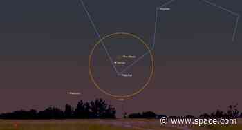 The moon and Venus join close together in the night sky Aug. 5