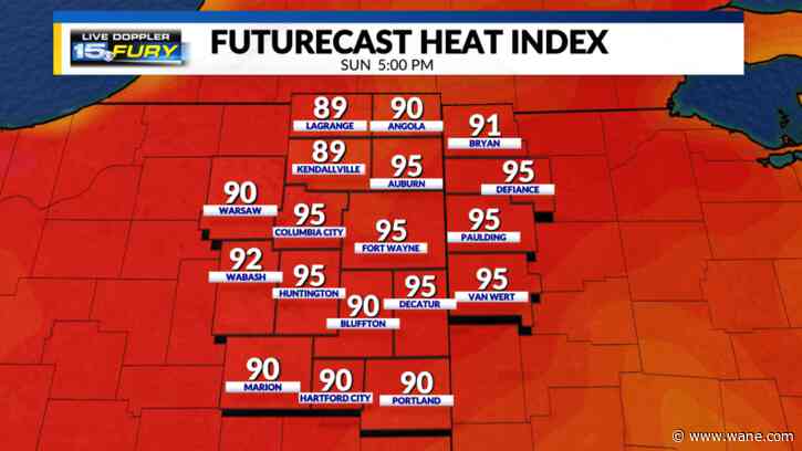 Hot and humid Sunday with a slight rain/storm chance