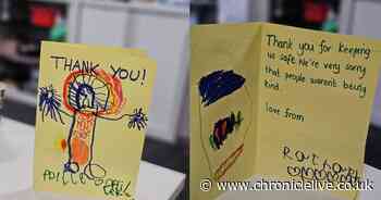 Northumbria Police thank young girl for heartfelt card dropped off at Sunderland station after riots