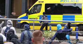 Middlesbrough protest LIVE: Police van attacked and thugs smash windows in residential street