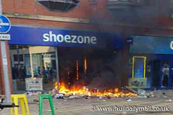 Hull's Shoe Zone store on fire amid unrest following protest in city centre - recap