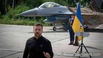 Ukraine's Zelenskyy displays newly arrived F-16 fighter jets to combat Russia in the air