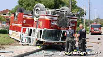 4 Indianapolis firefighters injured after fire engine rolls over