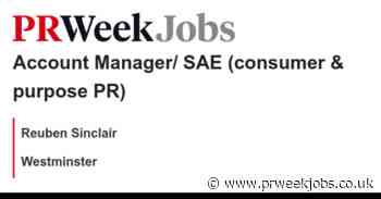 Reuben Sinclair: Account Manager/ SAE  (consumer & purpose PR)
