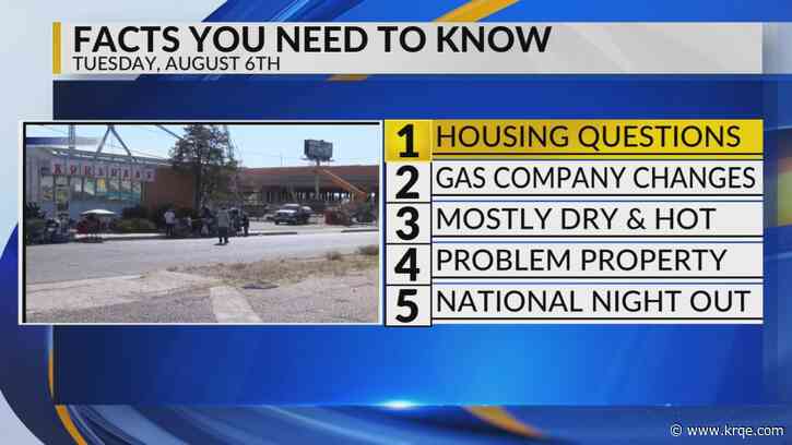 KRQE Newsfeed: Albuquerque city council questions, Gas company changes, Dry and hot, Albuquerque problem property, National Night Out