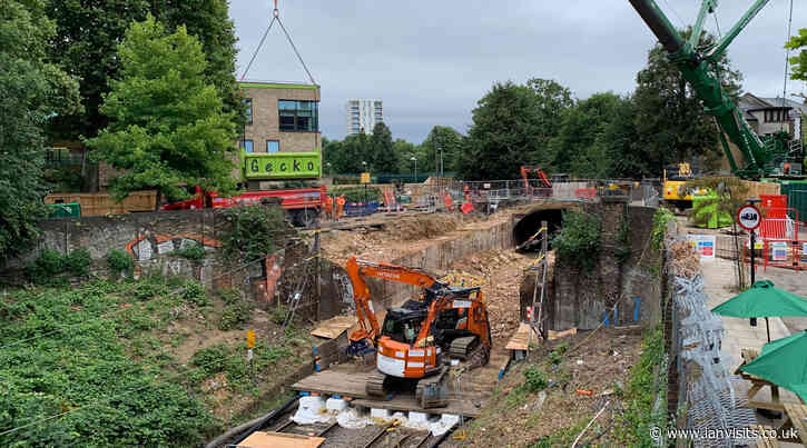 Pictures show bridge replacement works on London Overground’s Chingford line