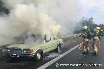 Flammen aus dem Handschuhfach: Oldtimer-Spritzfahrt endet auf A33 fatal