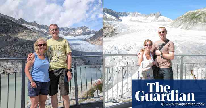 ‘It made me cry’: photos taken 15 years apart show melting Swiss glaciers