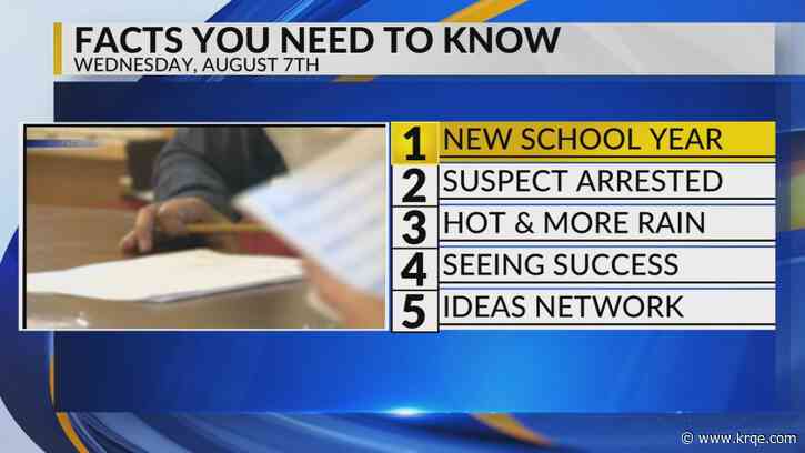 KRQE Newsfeed: APS new school year, Santa Fe shooting suspect arrested, Hot with rain, Homeless program success, Ideas network