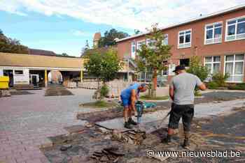 Sint-Montfortschool in Kontich wipt vijfhonderd vierkante meter tegels op speelplaats