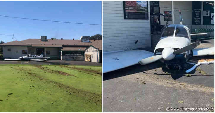 Tragedia sfiorata su un campo da golf: un aereo precipita vicino a un giocatore. L’elogio al pilota: “Si è spostato su una zona sicura”