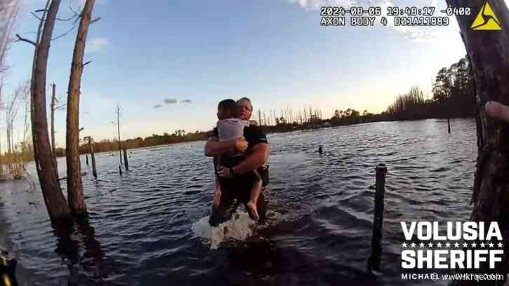 WATCH: Florida deputy rescues missing 5-year-old found clinging to log in large pond