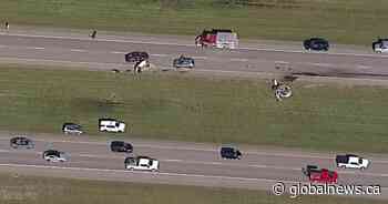 1 dead, several others injured in 4-vehicle crash on QEII south of Edmonton