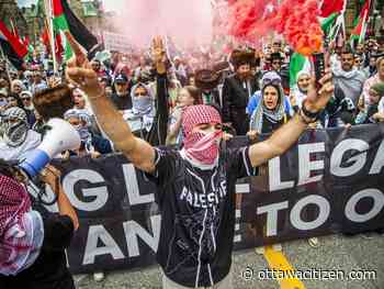 'Enough is enough': Hundreds of Palestinian supporters rally on Parliament Hill