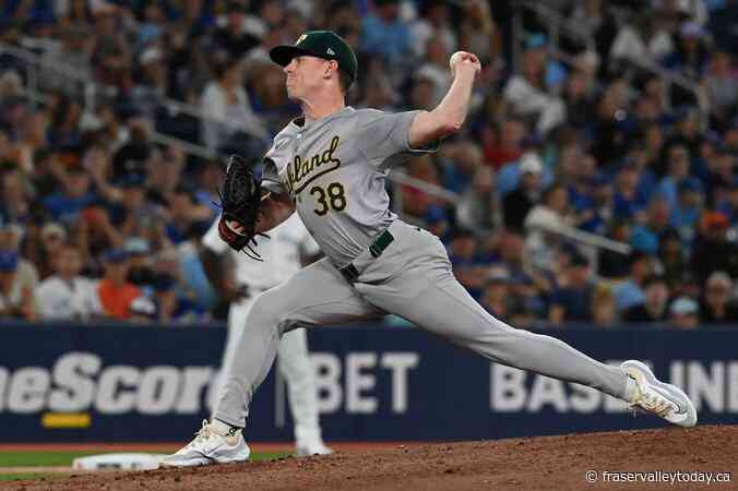 Guerrero’s hit streak comes to an end as Blue Jays lose 8-4 to Athletics