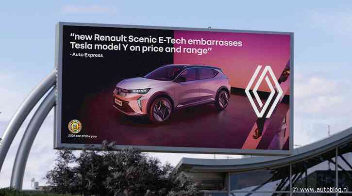 Renault zet Tesla-rijders voor aap met billboard