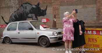 Banksy’s rhino artwork in Greenwich 'defaced' by man wearing balaclava