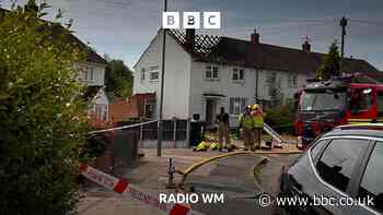 Lightning strikes in the West Midlands