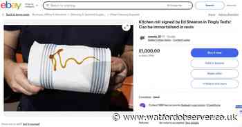 Fan lists Ed Sheeran kitchen roll 'sauceograph' for £1,000 after Herts event