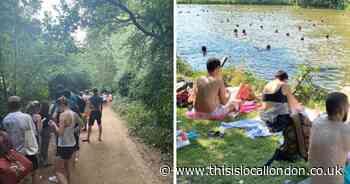 Hampstead Heath pond bathers face long queues on hottest day of year