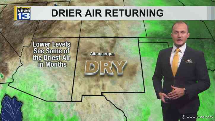 Drier weather returns starting Wednesday