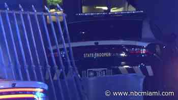 Florida Highway Patrol cruiser crashes into fence in Sweetwater