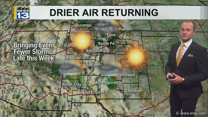 Drier, hotter weather returns for the rest of the week