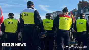 Two men in court after seafront protests