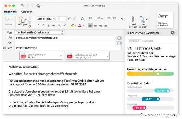Erste AI-Lösung für den Industrieversicherungsmarkt: Cosmo AI Suite ist datenschutzkonform, flexibel und skalierbar