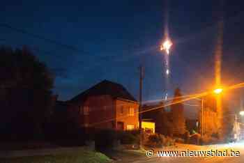 Verlichtingspaal vat vuur op Bilzersteenweg in Tongeren