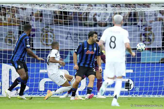 Kylian Mbappé scores on debut for Real Madrid in a 2-0 win over Atalanta in UEFA Super Cup