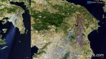 Wildfires in Greece have burned land twice the size of Manhattan, satellite images reveal