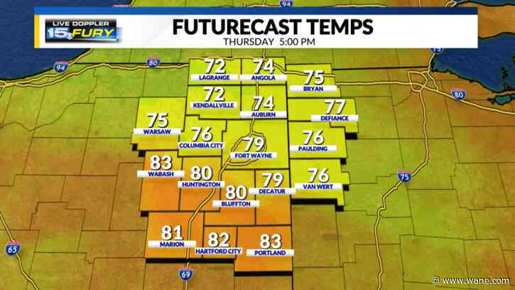 Increasing humidity & storms over the next 24-hours